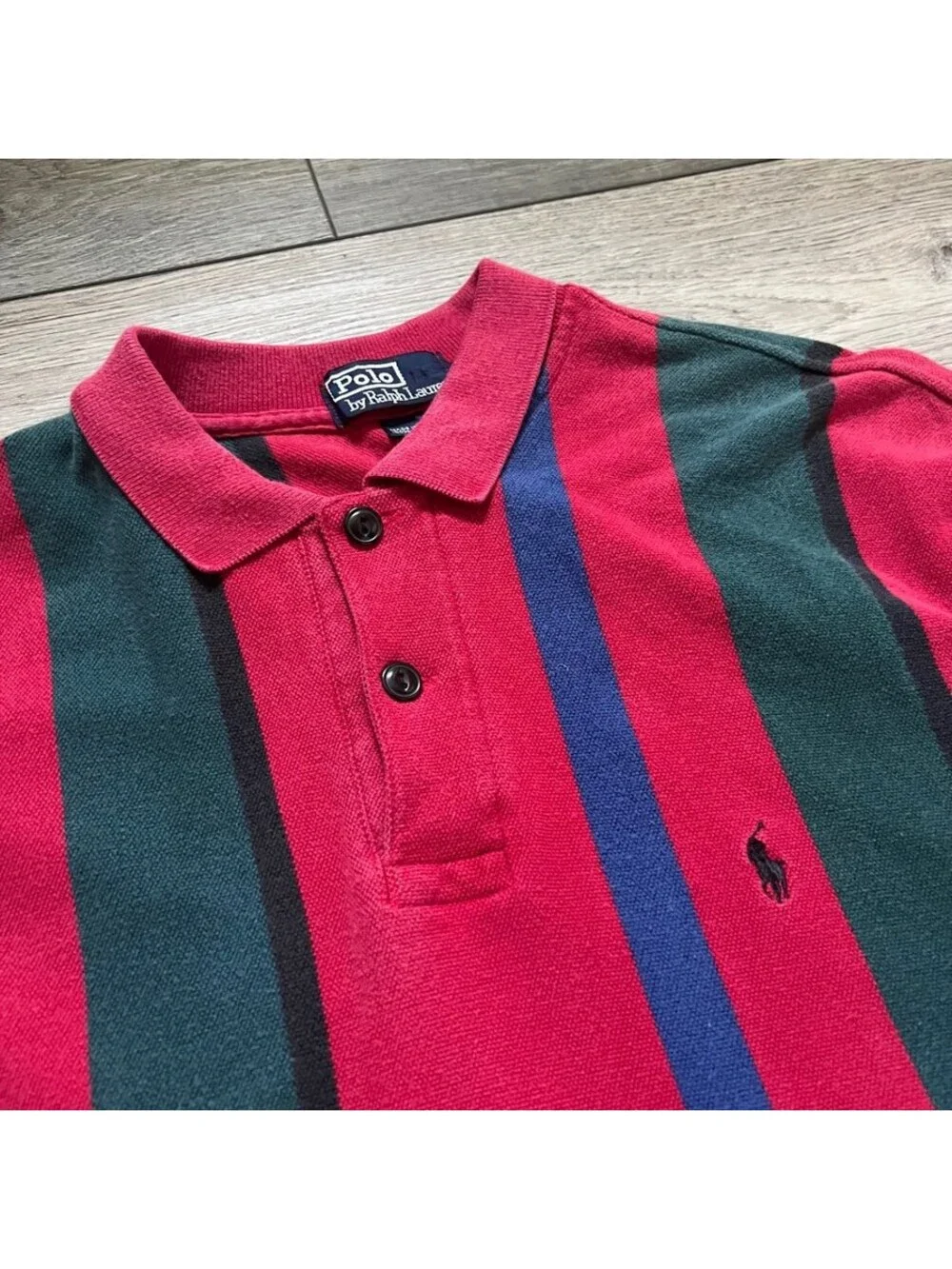 Vintage Polo Ralph Lauren Men's XL Polo Striped Short Sleeve Shirt Color Block